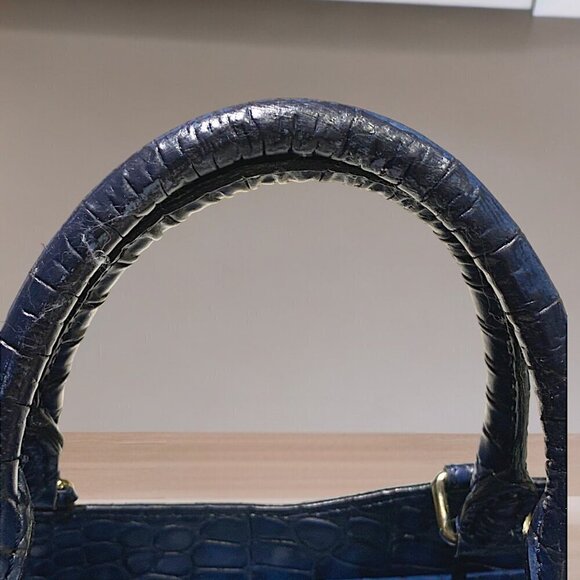 Dooney & Bourke Marine Blue Croc Embossed Leather Satchel - Picture 6 of 16